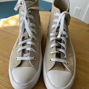 Converse All Star Beige High-Tops with White Accents